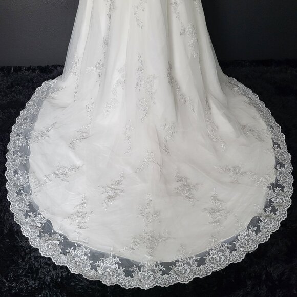 NWT~$1599~DA VINCI~SZ 6~IVORY STRAPLESS EMBELLISHED BALL GOWN WEDDING DRESS - Picture 13 of 16